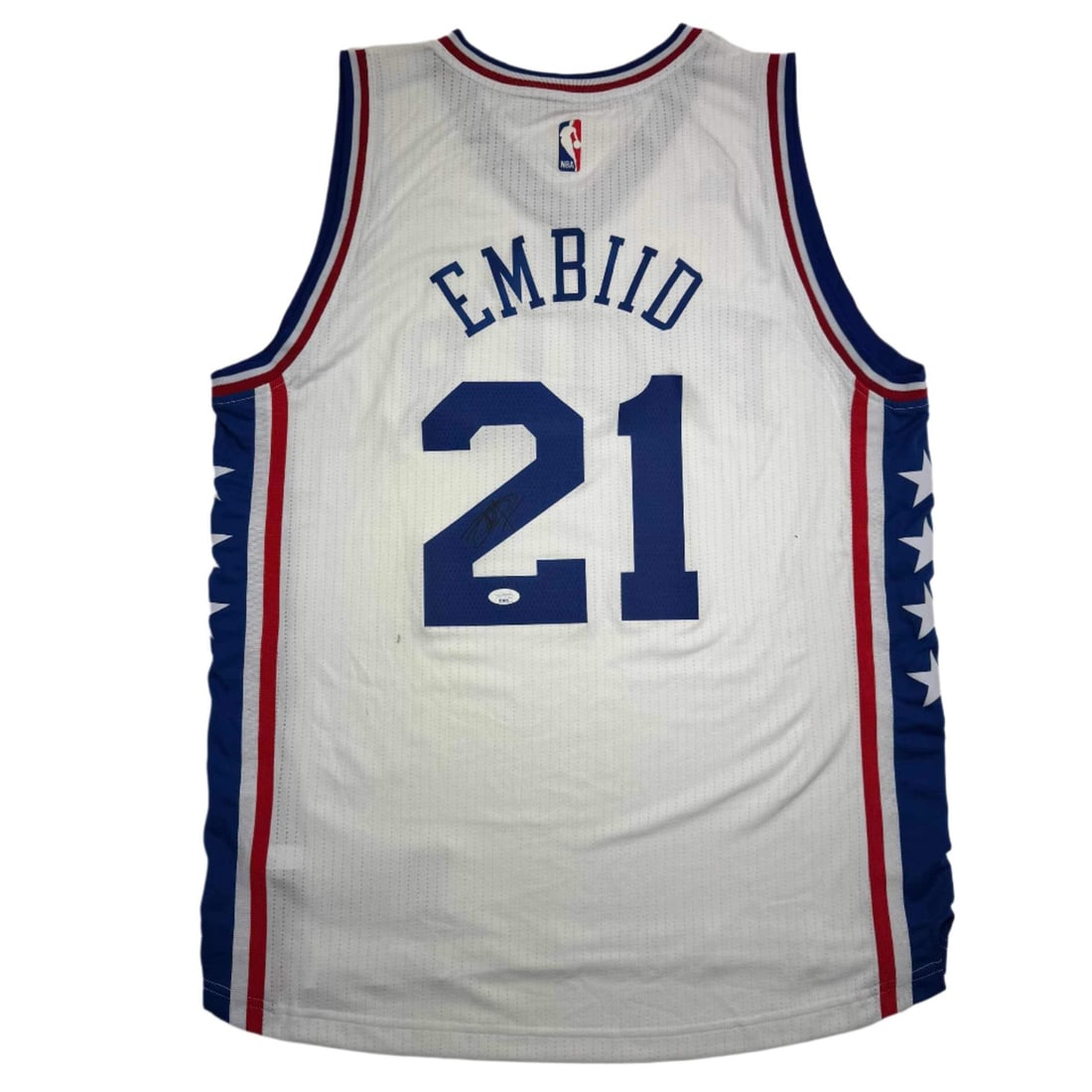 Joel Embiid Autographed Philadelphia 76ers Basketball Jersey JSA COA (1 of 4)