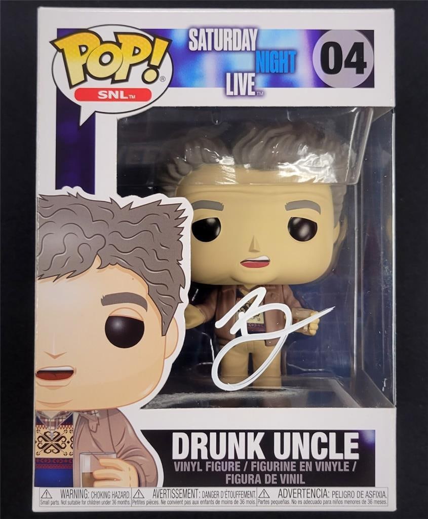Bobby Moynihan Signed Drunk Uncle Funko Pop SNL Beckett Authenticated: Bobby Moynihan Signed Drunk Uncle Funko Pop SNL Beckett Authenticated This is an original Funko Pop! figure of the character Drunk Uncle from Saturday Night Live, signed by the talented Bobby Moynihan