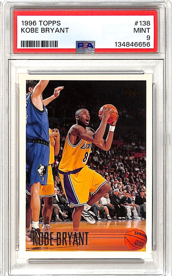 PSA 9 Kobe Bryant 1996 Topps Rookie Card Number 138 Lakers (1 of 2)