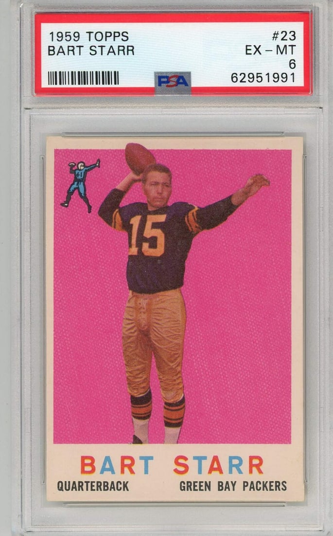 1959 Topps Bart Starr #23 Football Card PSA 6 Green Bay Packers (1 of 2)