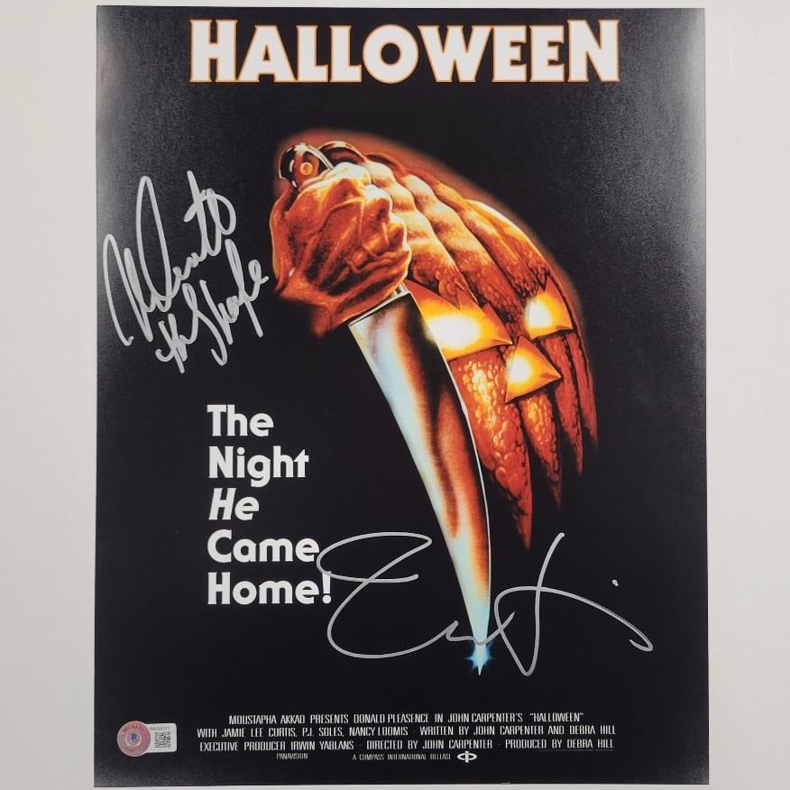 Jamie Lee Curtis Nick Castle Signed Halloween 11x14 Photo Beckett Authenticated (1 of 5)