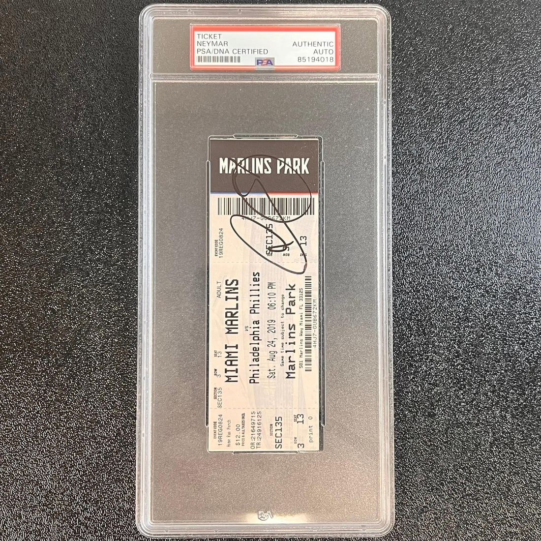 Neymar Autographed Ticket Stub PSA/DNA Authentic Baseball (1 of 1)