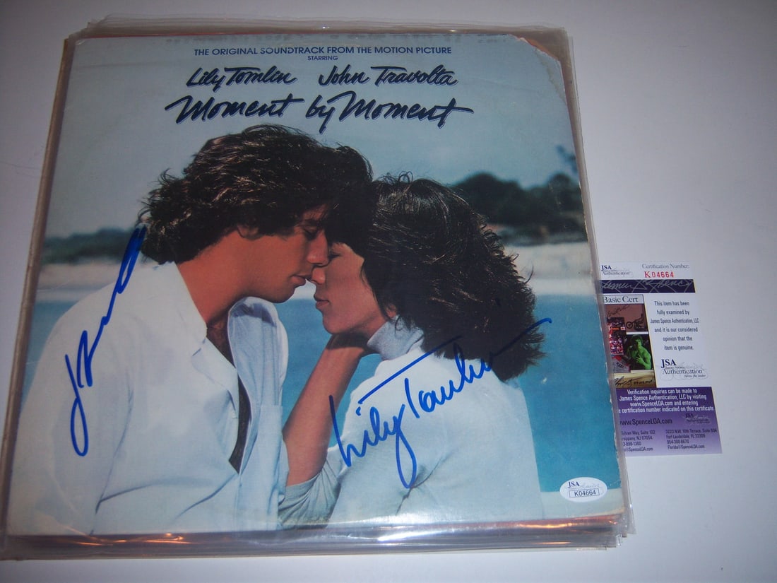 John Travolta Lily Tomlin Signed Moment by Moment LP JSA/COA (1 of 1)