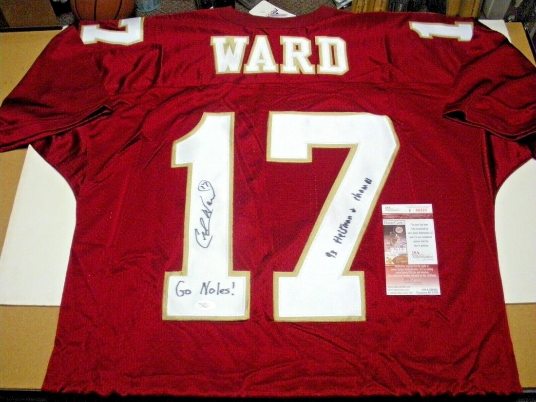 Charlie Ward Signed Russell Florida State Jersey with JSA COA: Charlie Ward Signed Russell Florida State Jersey with JSA COA This official licensed Russell jersey features the signature of Charlie Ward, a celebrated player from Florida State University's Seminole