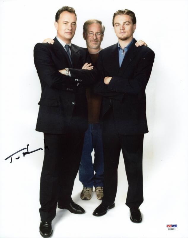 Tom Hanks Signed 11x14 Photo with Spielberg DiCaprio PSA/DNA (1 of 1)