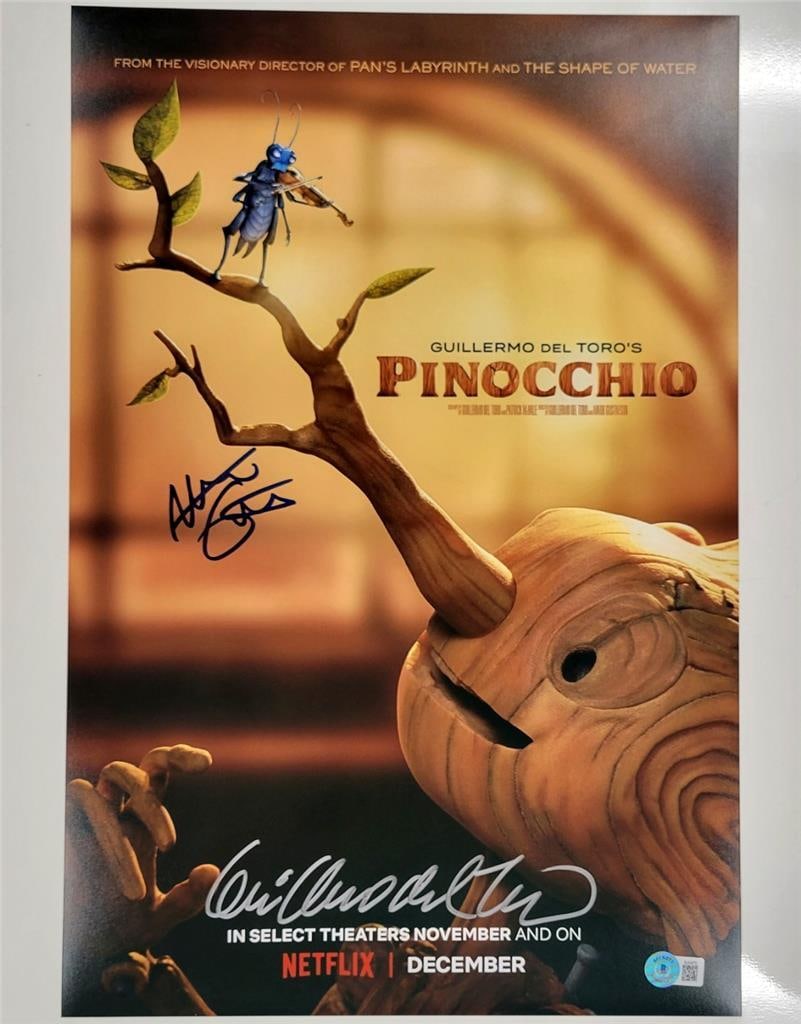 Guillermo Del Toro Signed Pinocchio 12x18 Photo BAS Authentic: Guillermo Del Toro Signed Pinocchio 12x18 Photo BAS Authentic This stunning 12x18 photograph from the movie Pinocchio is signed by the acclaimed filmmaker Guillermo Del Toro. It is an original piece,