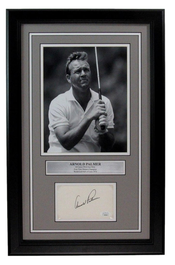 Arnold Palmer Signed Auto Index Card with Framed 8x10 Photo JSA Authenticated (1 of 4)