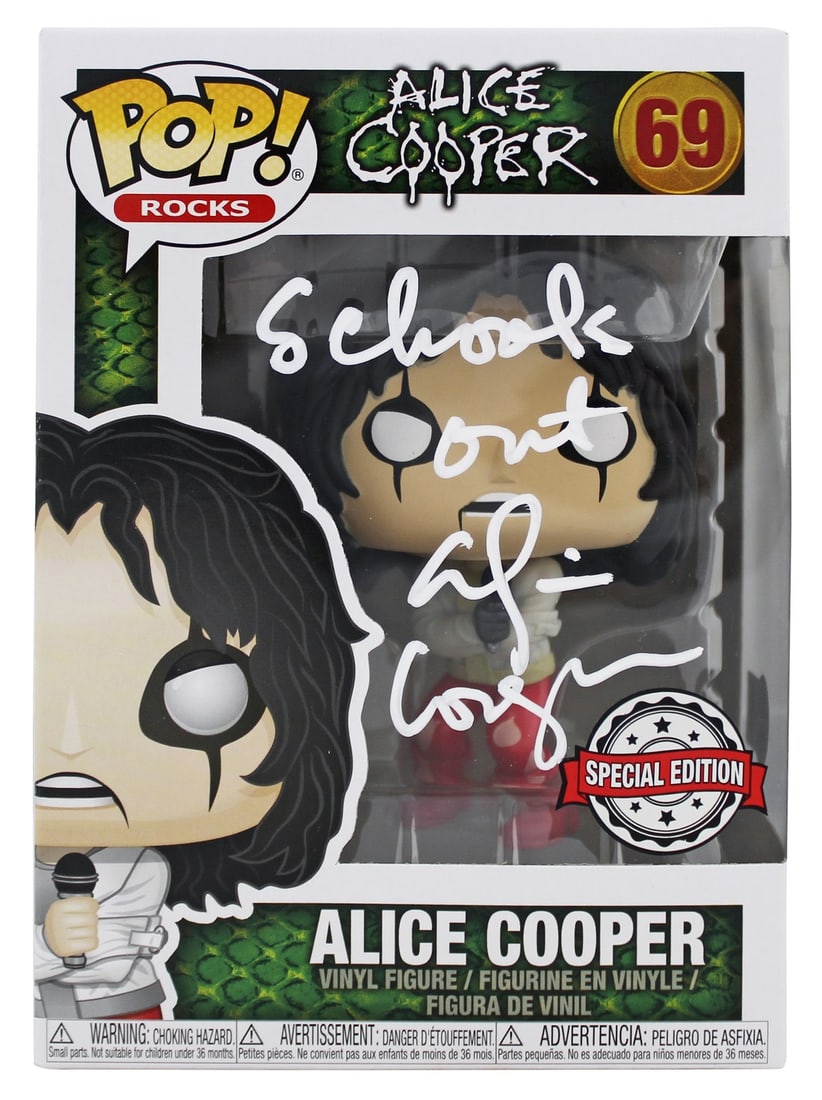 Alice Cooper Schools Out Signed Funko Pop Vinyl Figure #69 BAS Authenticated (1 of 7)