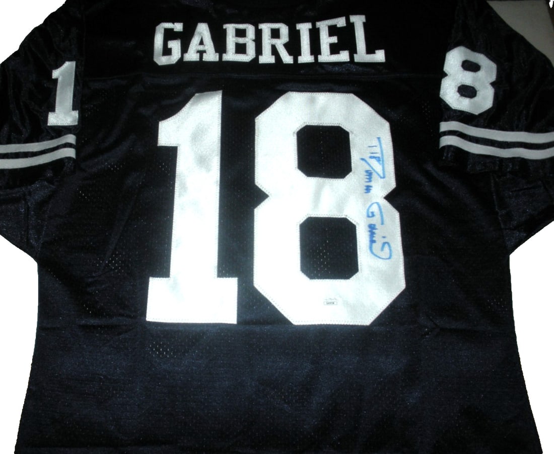 Roman Gabriel Signed Official LA Rams Wilson Jersey with JSA COA: Roman Gabriel Signed Official LA Rams Wilson Jersey with JSA COA This officially licensed Wilson jersey, signed by Roman Gabriel, is a must-have for any Los Angeles Rams fan. Featuring a classic footb