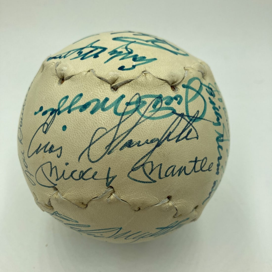 Mickey Mantle Joe DiMaggio Willie Mays Multi Signed Baseball JSA Certified 24 Hall of Famers (1 of 13)