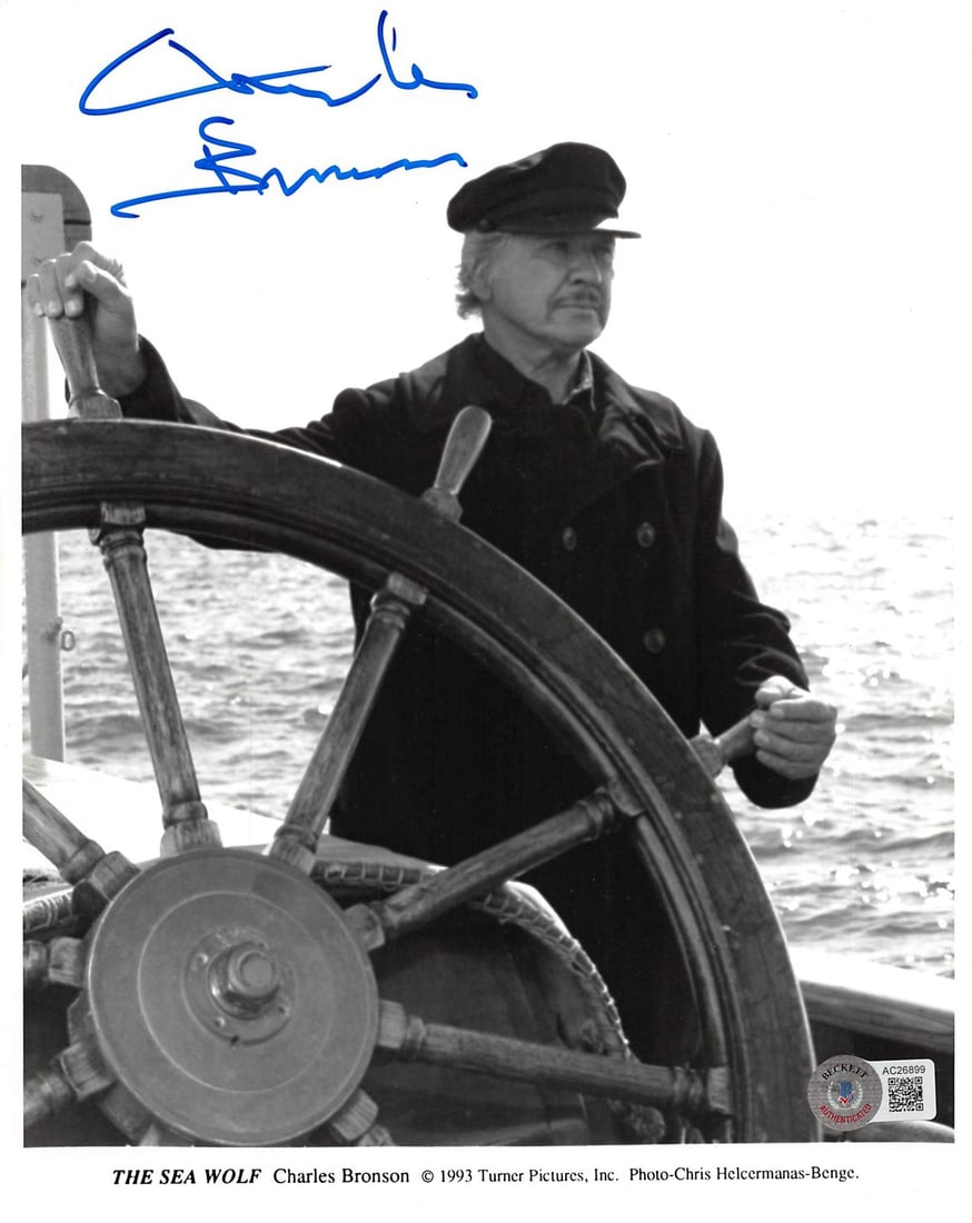 Charles Bronson Signed 8x10 Photo The Sea Wolf Beckett Authenticated (1 of 5)
