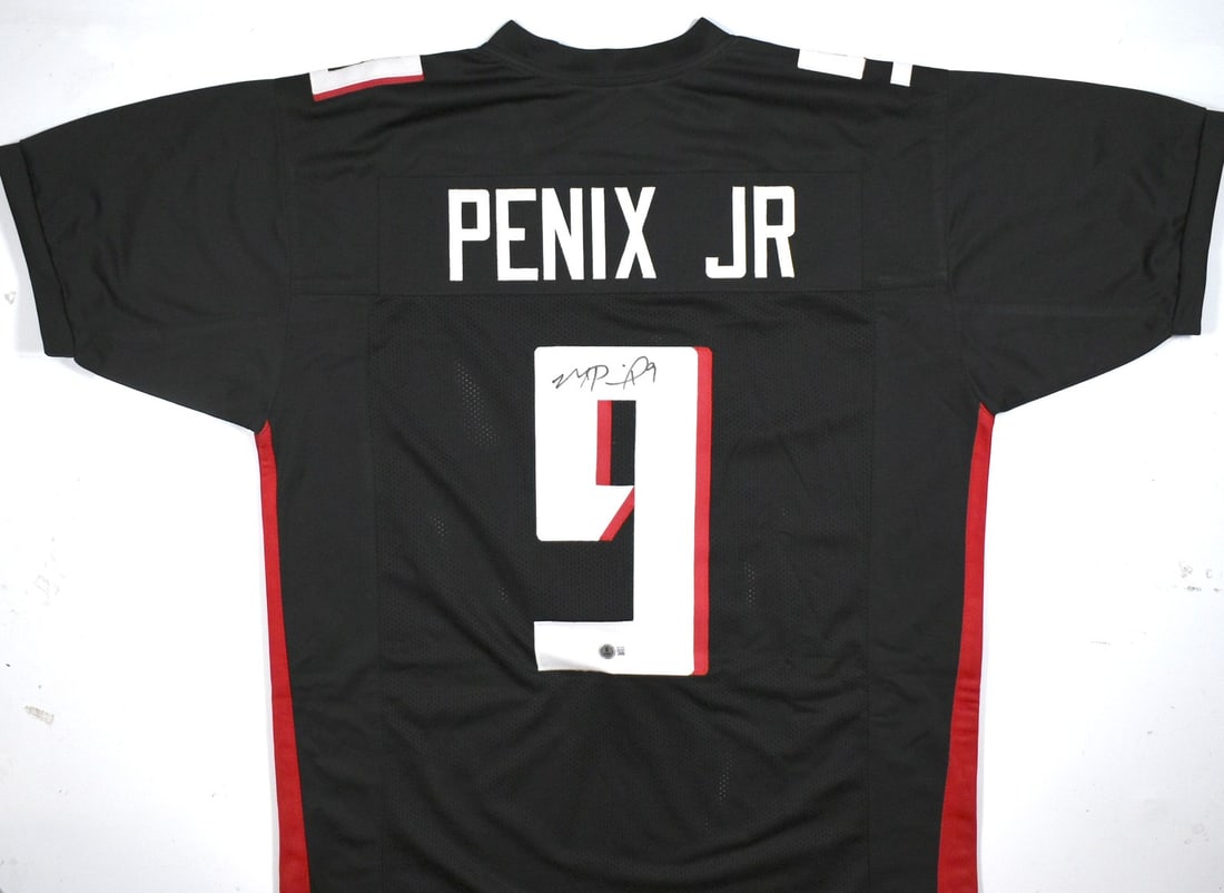 Autographed Michael Penix Jr Black Football Jersey Beckett Authenticated: Autographed Michael Penix Jr Black Football Jersey Beckett Authenticated This black Pro Style football jersey features the autograph of Michael Penix Jr. The signature has been authenticated by Becket