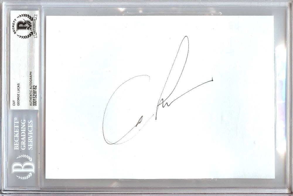 George Lucas Star Wars Cut Signature Autographed Beckett Authenticated 6 x 9 (1 of 1)