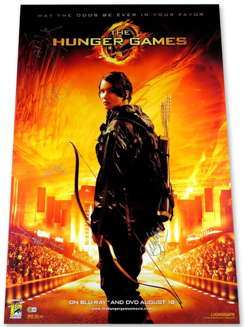 The Hunger Games Multi Signed 27X40 Poster Beckett Authenticated (1 of 2)