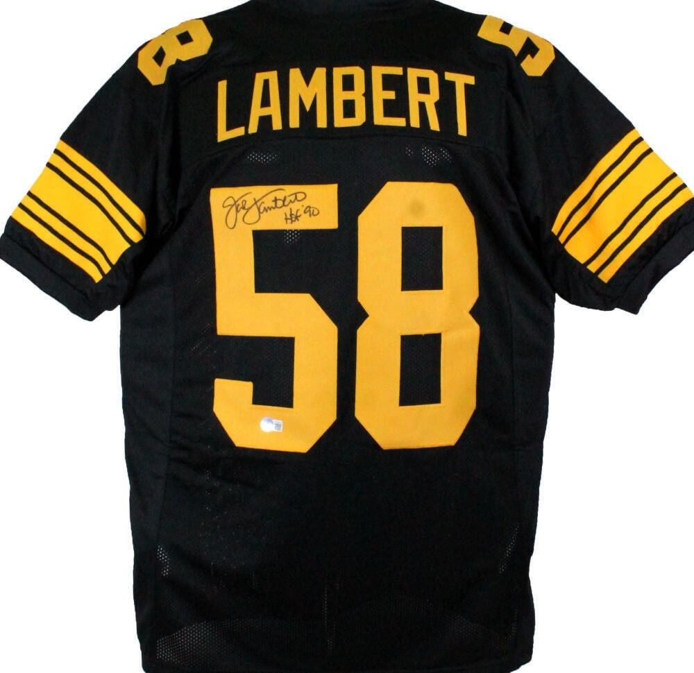 Jack Lambert Autographed Pittsburgh Steelers Pro Style Jersey with HOF Beckett Holo (1 of 3)