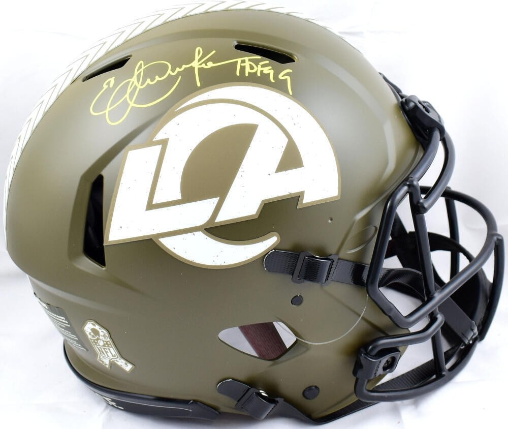 Eric Dickerson Signed Rams Salute to Service Helmet Beckett Auth (1 of 10)