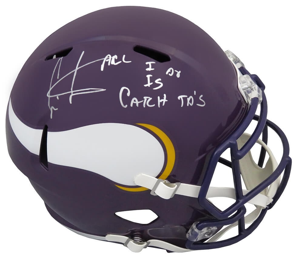 Cris Carter Signed Vikings Riddell Helmet All I Do Is Catch TD's COA (1 of 1)