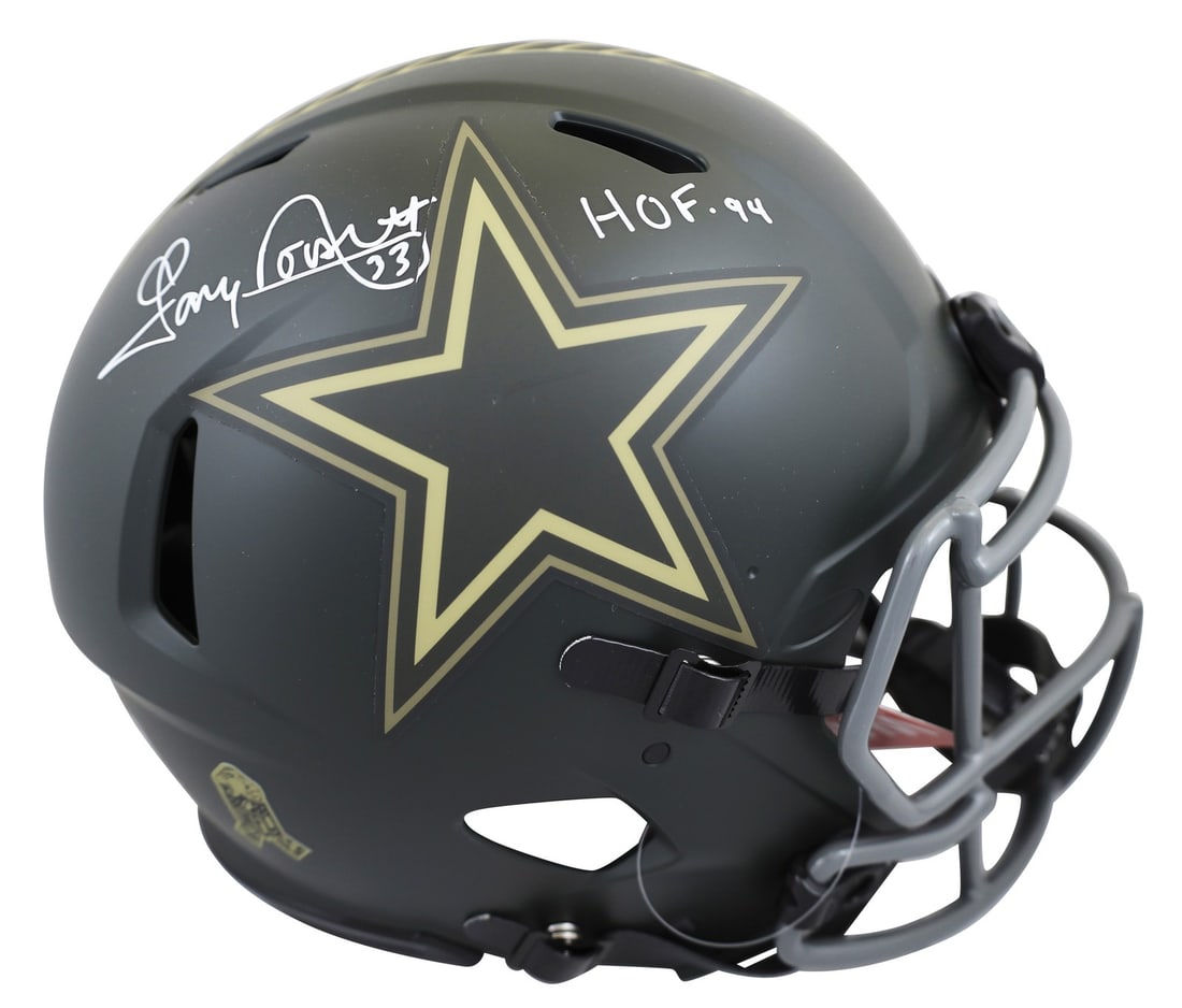 Tony Dorsett Signed Dallas Cowboys Full Size Speed Proline Helmet HOF 94 BAS Witnessed: Tony Dorsett Signed Dallas Cowboys Full Size Speed Proline Helmet HOF 94 BAS Witnessed This authentic full-size Speed Proline helmet features a striking autograph from NFL legend Tony Dorsett, inscrib