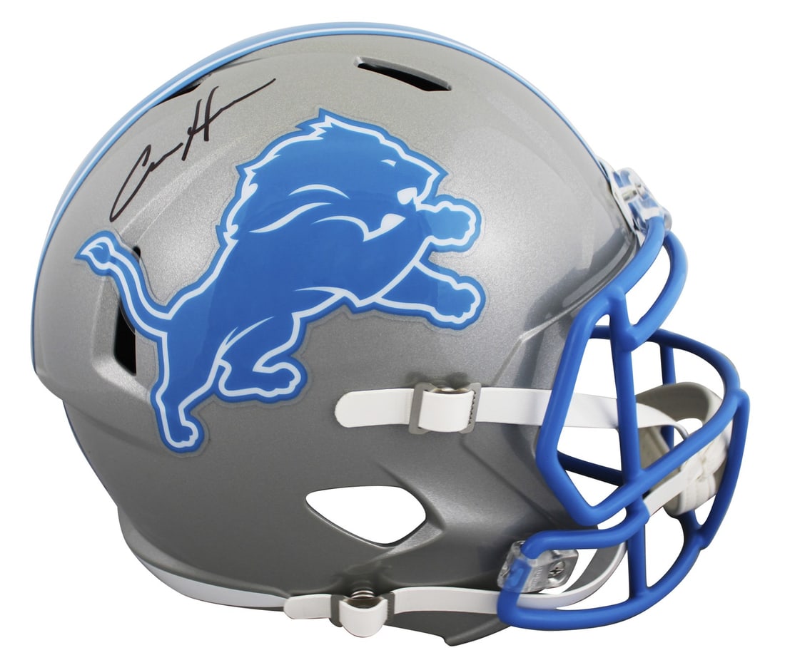 Aidan Hutchinson Signed 2024 Detroit Lions Full Size Helmet BAS Witnessed: Aidan Hutchinson Signed 2024 Detroit Lions Full Size Helmet BAS Witnessed This 2024 Riddell Full Size Speed Replica Helmet features the autograph of Aidan Hutchinson, a standout player for the Detroit
