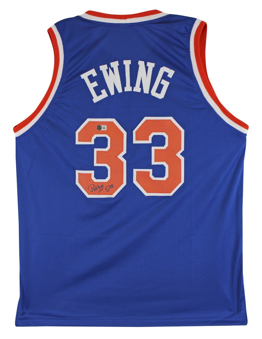 Patrick Ewing Signed Blue Knicks Pro Style Jersey BAS Authenticated (1 of 3)