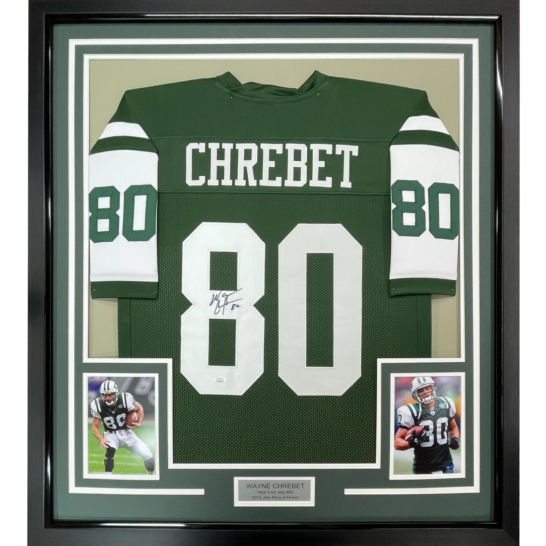Framed Wayne Chrebet Signed Jersey New York Jets JSA COA Display (1 of 2)