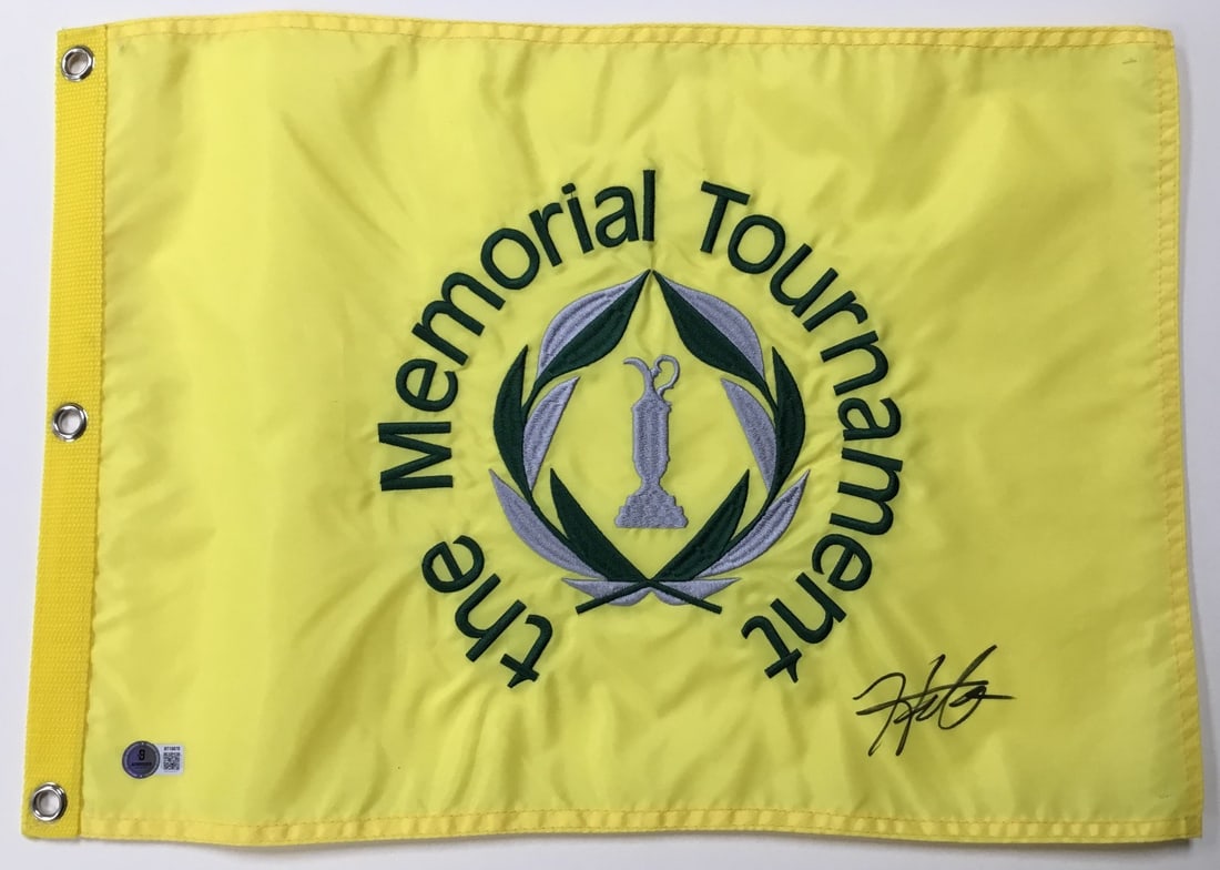 Hideki Matsuyama Signed Memorial Tournament Pin Flag Beckett Authenticated (1 of 4)
