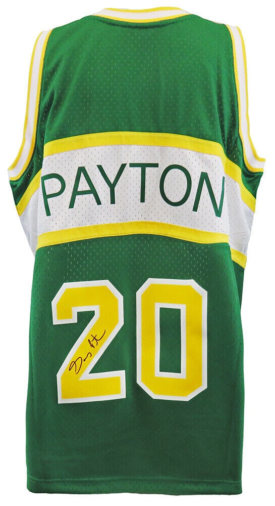 Gary Payton Signed 1994 Supersonics Mitchell & Ness Jersey with COA: Gary Payton Signed 1994 Supersonics Mitchell & Ness Jersey with COA Celebrate the legacy of basketball legend Gary Payton with this signed Seattle Supersonics 1994 green throwback Mitchell and Ness sw