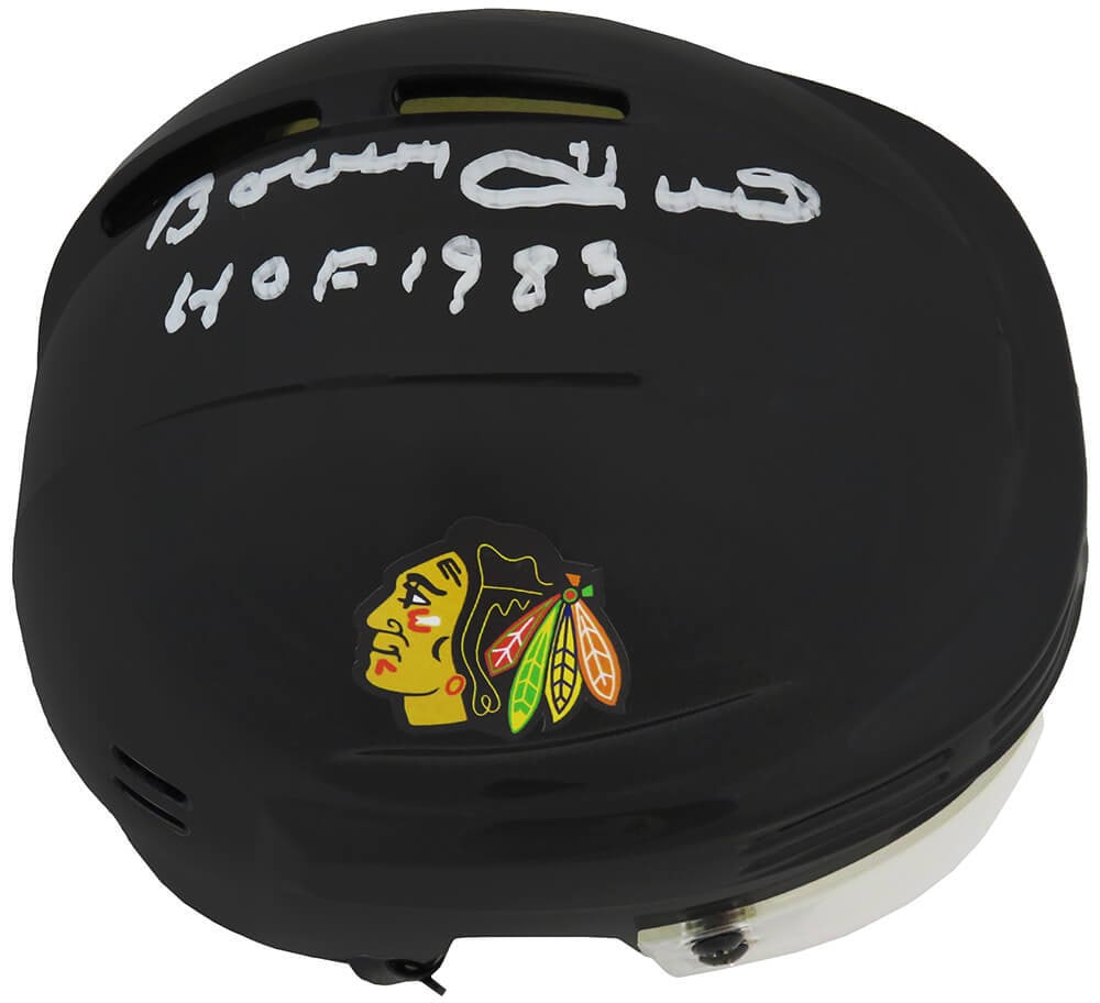 Bobby Hull Signed Blackhawks Mini Helmet HOF 1983 COA (1 of 1)