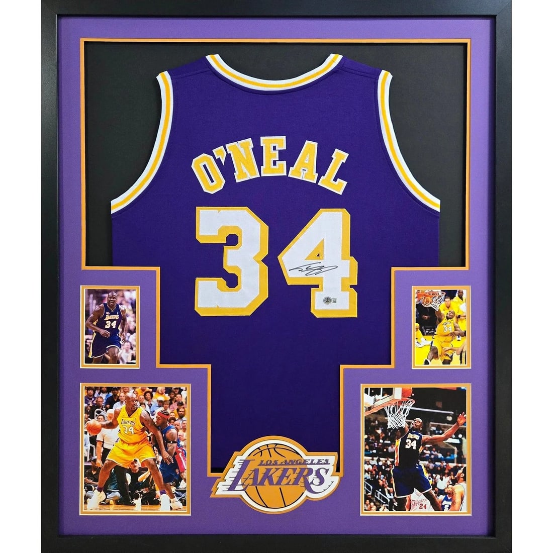 Shaquille O'Neal Signed Framed Lakers Jersey Beckett Authenticated (1 of 2)