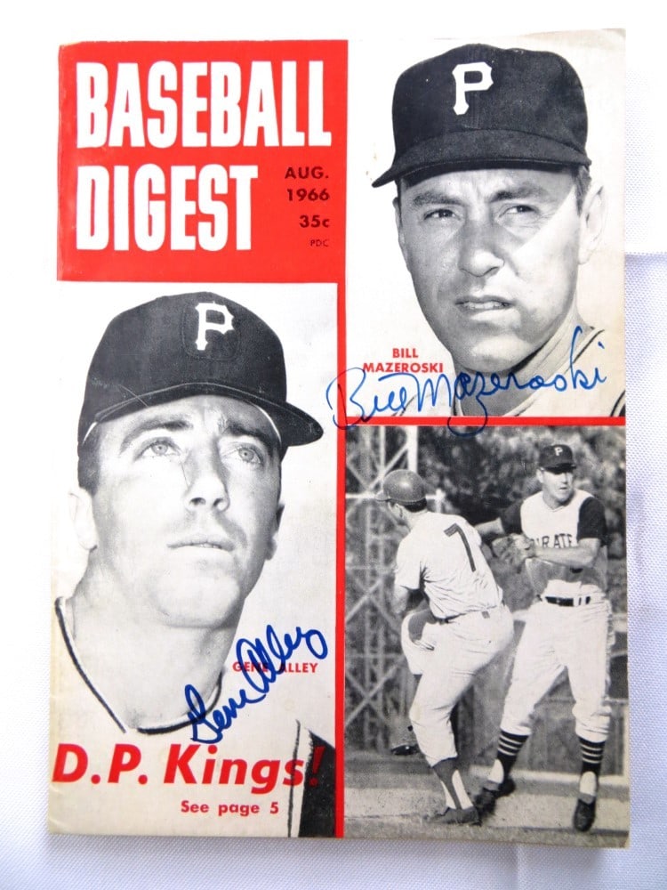 Bill Mazeroski Gene Alley 1966 Autographed Baseball Digest JSA (1 of 1)