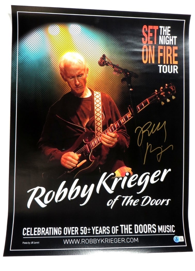 Robby Krieger Autographed 20x24 Poster The Doors Set on Fire Tour Beckett Authenticated (1 of 4)