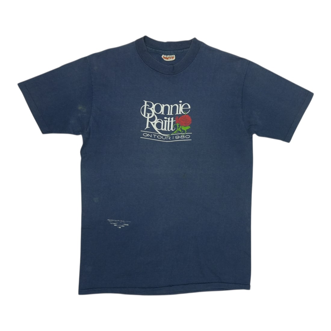 Vintage 1980 Bonnie Raitt Concert Tour Black Cotton T-Shirt Size Large: Vintage 1980 Bonnie Raitt Concert Tour Black Cotton T-Shirt Size Large This is an original vintage 1980 Bonnie Raitt on Tour shirt featuring both front and back graphics. Made from 100% cotton, the sh