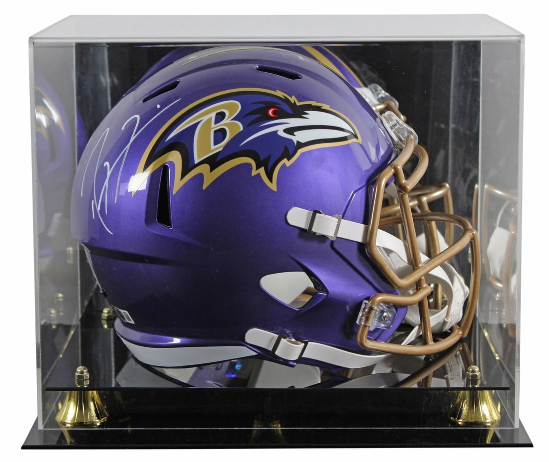 Ray Lewis Autographed Baltimore Ravens Flash Helmet with BAS Case (1 of 4)