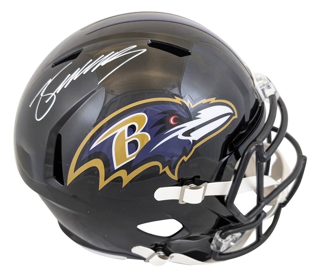 Zay Flowers Autographed Full Size Speed Helmet Baltimore Ravens BAS Certified (1 of 3)