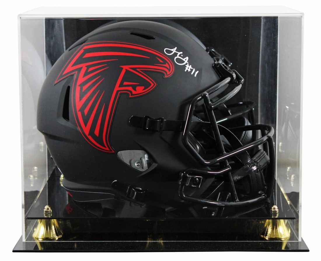 Julio Jones Signed Eclipse Full Size Speed Helmet Atlanta Falcons BAS Certified: Julio Jones Signed Eclipse Full Size Speed Helmet Atlanta Falcons BAS Certified This authentic full-size speed replica helmet features the signature of Julio Jones, the renowned Atlanta Falcons player