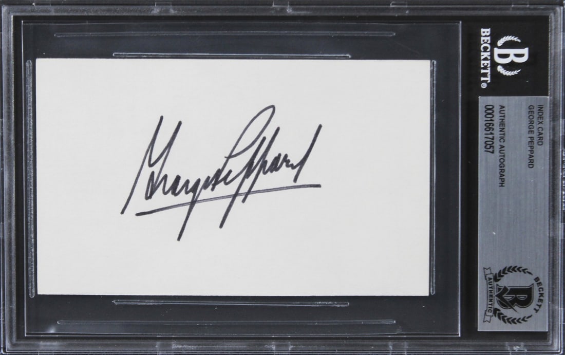 George Peppard Signed Breakfast At Tiffany's 3x5 Index Card Beckett Authenticated: George Peppard Signed Breakfast At Tiffany's 3x5 Index Card Beckett Authenticated This autographed 3x5 index card features the signature of George Peppard, renowned for his role in the classic film "B