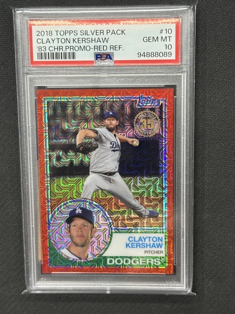 Clayton Kershaw 2018 Topps Silver Pack Red Refractor PSA 10 #10 Dodgers (1 of 2)