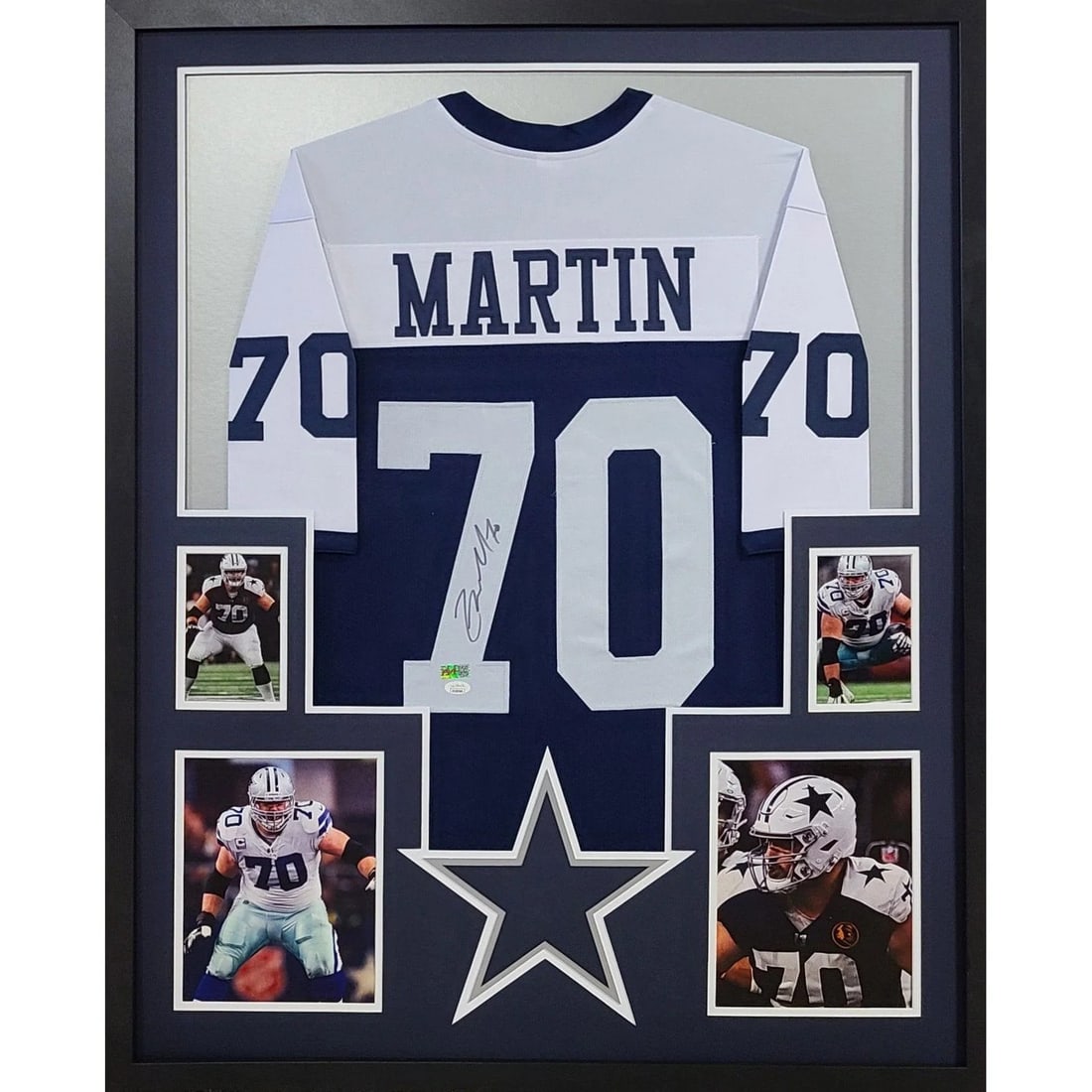 Zack Martin Autographed Framed Jersey JSA Certified Dallas Cowboys: Zack Martin Autographed Framed Jersey JSA Certified Dallas Cowboys This autographed Zack Martin framed jersey is a must-have for any Dallas Cowboys fan. Authenticated by JSA, a leader in sports memora