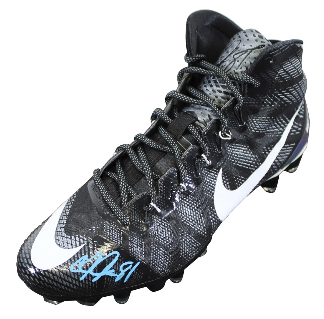 Calvin Johnson Signed Detroit Lions Football Cleat BAS Witnessed: Calvin Johnson Signed Detroit Lions Football Cleat BAS Witnessed Own a piece of football history with this authentic Calvin Johnson Signature Series Left Football Cleat. Personally signed by Calvin Jo