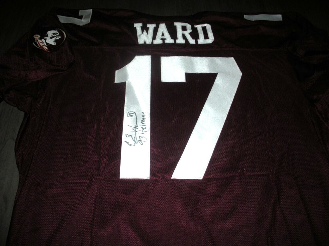 Charlie Ward Signed Florida State Seminoles Rawlings Jersey with COA: Charlie Ward Signed Florida State Seminoles Rawlings Jersey with COA This official licensed Rawlings jersey features the signature of Charlie Ward, the former Florida State Seminoles quarterback. A mu
