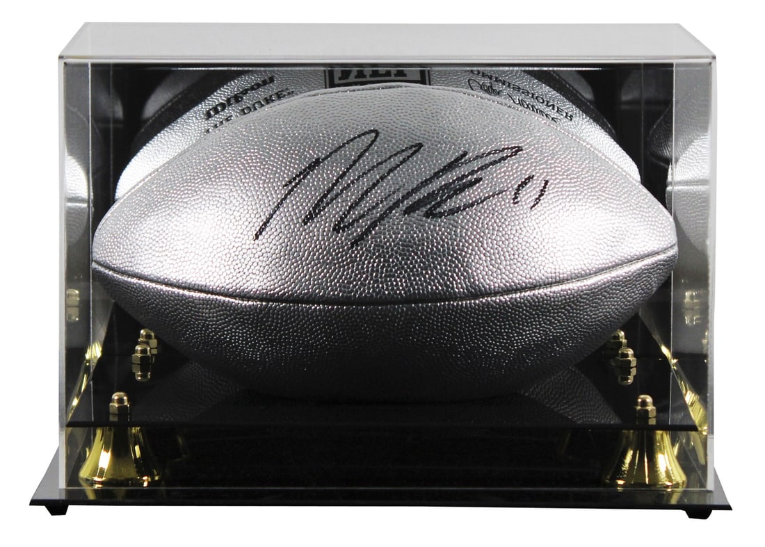 Micah Parsons Signed Green Bay Packers Wilson Football with FAN Authentication Case: Micah Parsons Signed Green Bay Packers Wilson Football with FAN Authentication Case Capture a piece of football history with this authentic Wilson Replica Duke Metallic Silver Football, personally sig