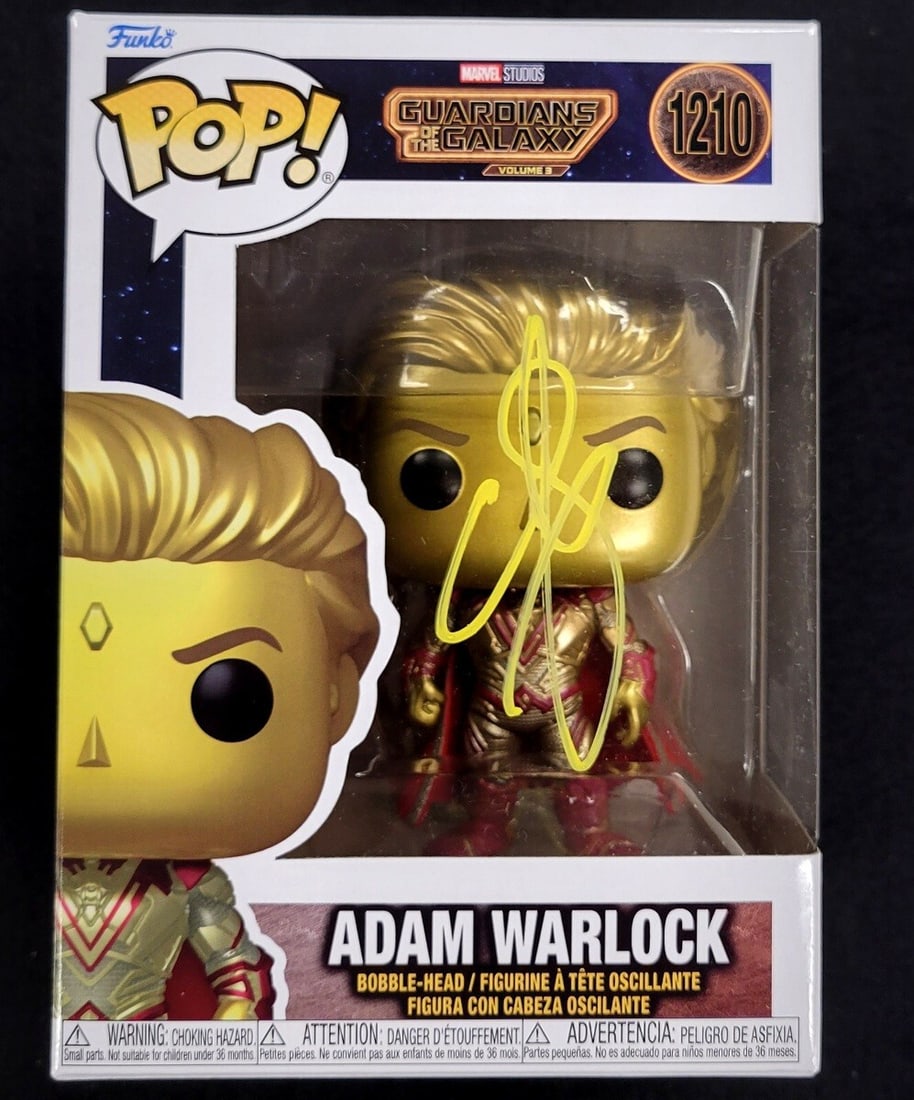 Will Poulter Signed Adam Warlock Funko Pop Beckett Authenticated: Will Poulter Signed Adam Warlock Funko Pop Beckett Authenticated This collectible item features a Funko Pop! of Adam Warlock, signed by actor Will Poulter, known for his role in "Guardians of the Gala