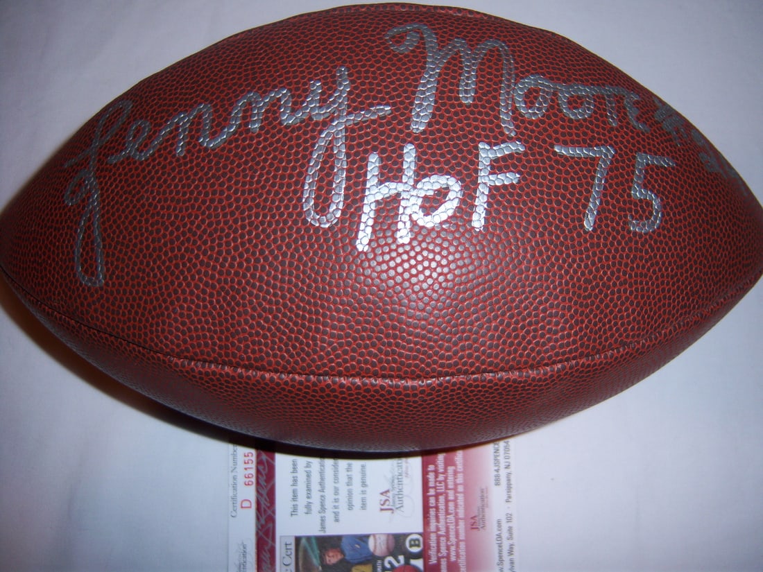 Lenny Moore Signed NFL Football with JSA/COA Authenticity (1 of 2)