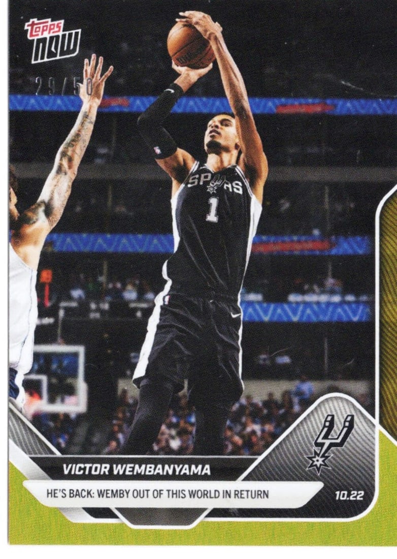 2025 Topps Now Victor Wembanyama #19 Gold Foil Basketball Card /50 Graded Authentic (1 of 2)