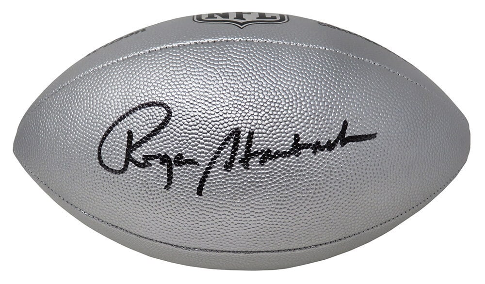 Roger Staubach Signed Wilson Duke NFL Full Size Replica Football with COA: Roger Staubach Signed Wilson Duke NFL Full Size Replica Football with COA This impressive Roger Staubach signed Wilson Duke silver metallic NFL full size replica football is a must-have for any footba