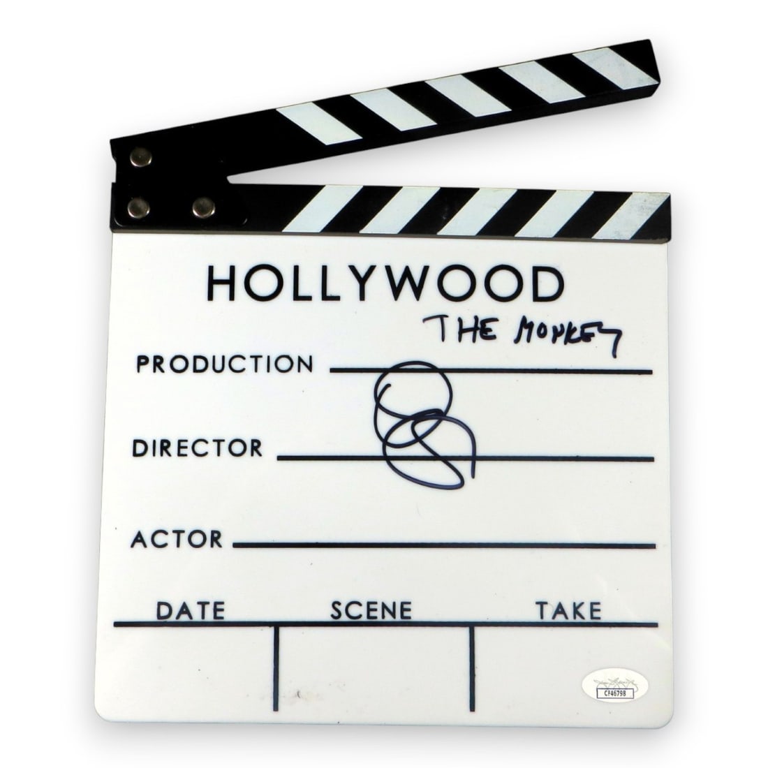 Oz Perkins Signed Movie Clapper The Monkey JSA Authenticated: Oz Perkins Signed Movie Clapper The Monkey JSA Authenticated This original movie clapper from 'The Monkey' features the authentic signature of Oz Perkins, adding a unique touch to any collection. The