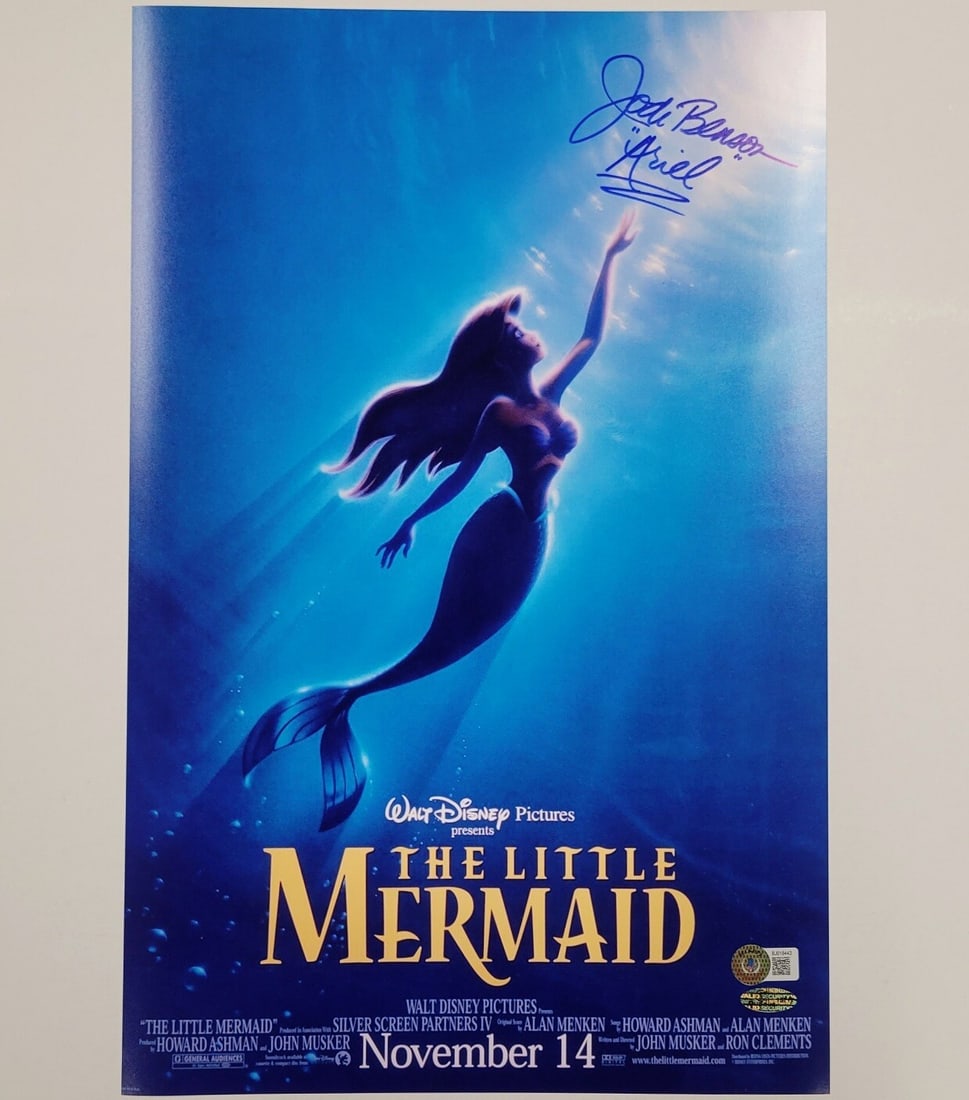Jodi Benson Signed Ariel Photograph 11x17 Beckett Authenticated: Jodi Benson Signed Ariel Photograph 11x17 Beckett Authenticated Capture the magic of Disney's classic film with this original signed photograph of Jodi Benson as Ariel from The Little Mermaid. This st