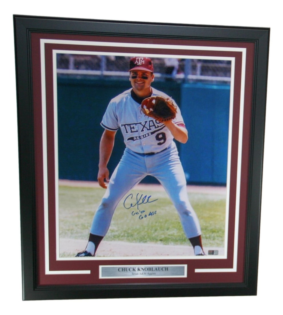 Chuck Knoblauch Autographed 16x20 Framed Photo Texas A&M Aggies TRISTAR: Chuck Knoblauch Autographed 16x20 Framed Photo Texas A&M Aggies TRISTAR This striking 16x20 photo features Chuck Knoblauch, a celebrated MLB player, and is beautifully framed, showcasing his connectio