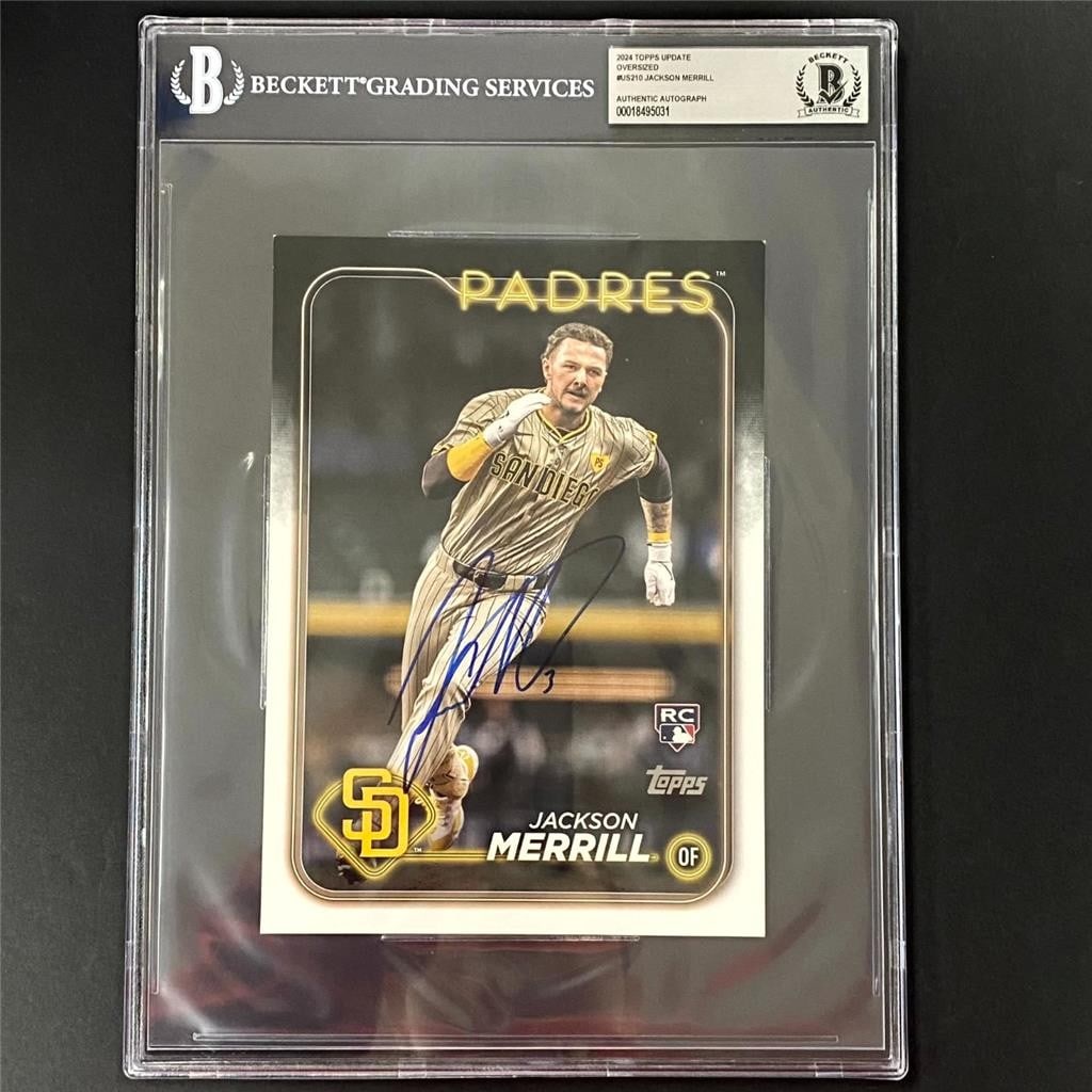 Jackson Merrill 2024 Topps Update Oversized Rookie Card Signed Beckett Authenticated (1 of 4)