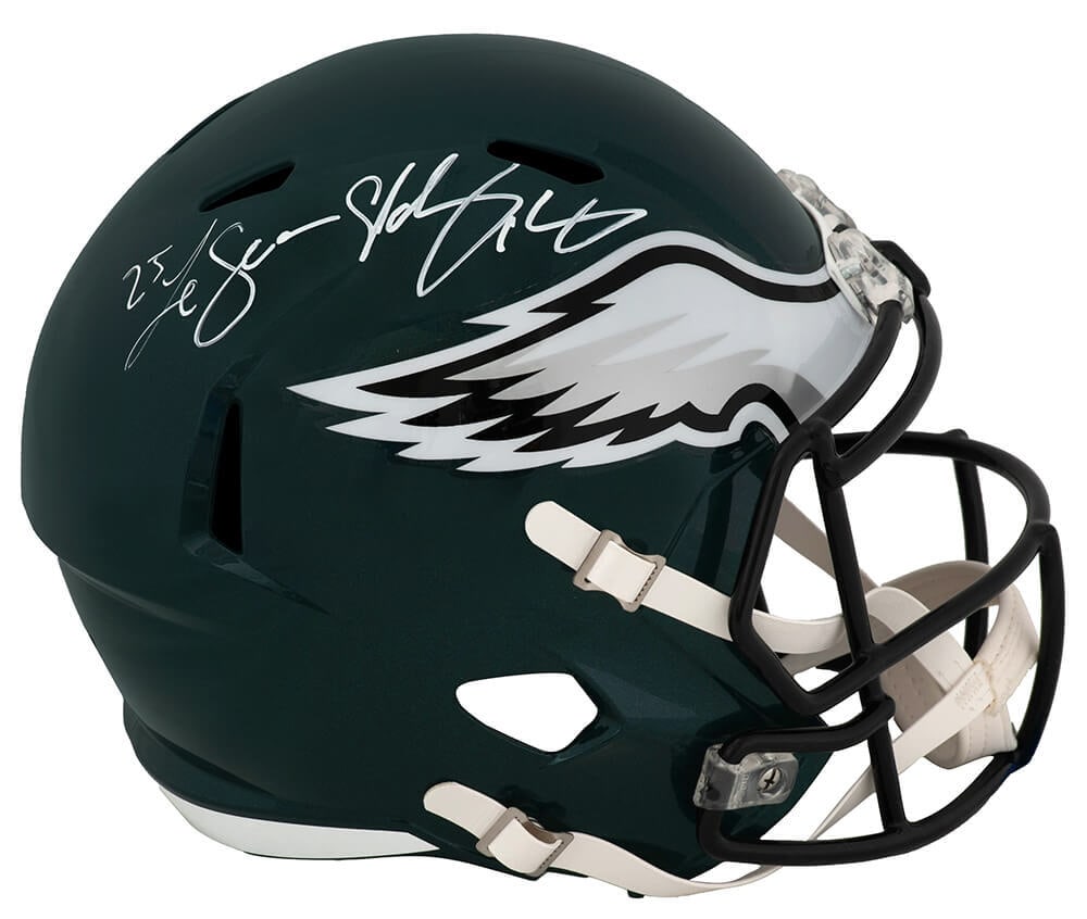 LeSean McCoy Signed Eagles Riddell Full Size Helmet with Shady Inscription (1 of 1)